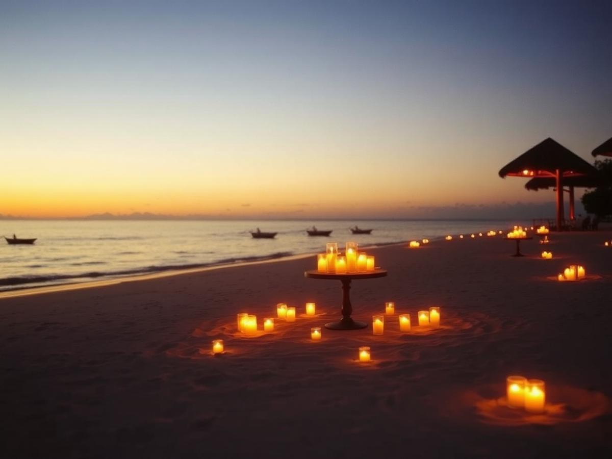 Private candlelit beach dinner