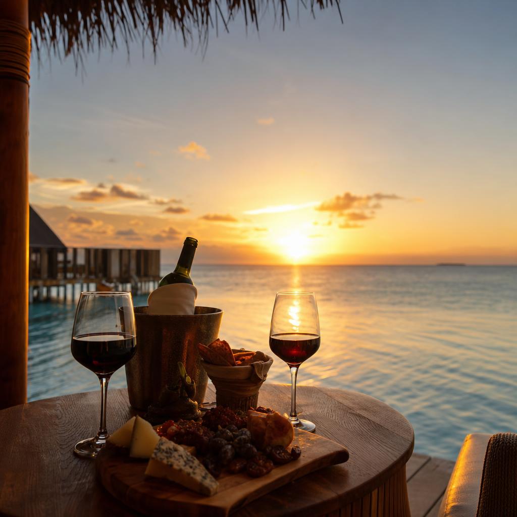 Sunset wine tasting