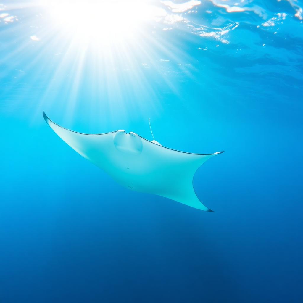 Snorkelling with manta rays